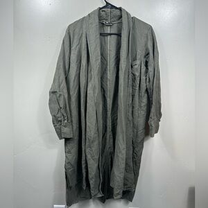 Eileen Fisher Ortega Oversized Long Jacket Tencel / Linen Green Size XXS/XS